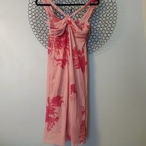 Breezy Sweat Pea dahlia print dress, two pink tone